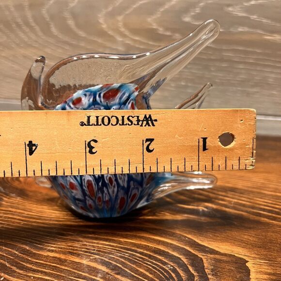 Art Glass Angel Fish Hand Blown Murano Style Figurine‎ Paperweight Milliefiore - Picture 7 of 7